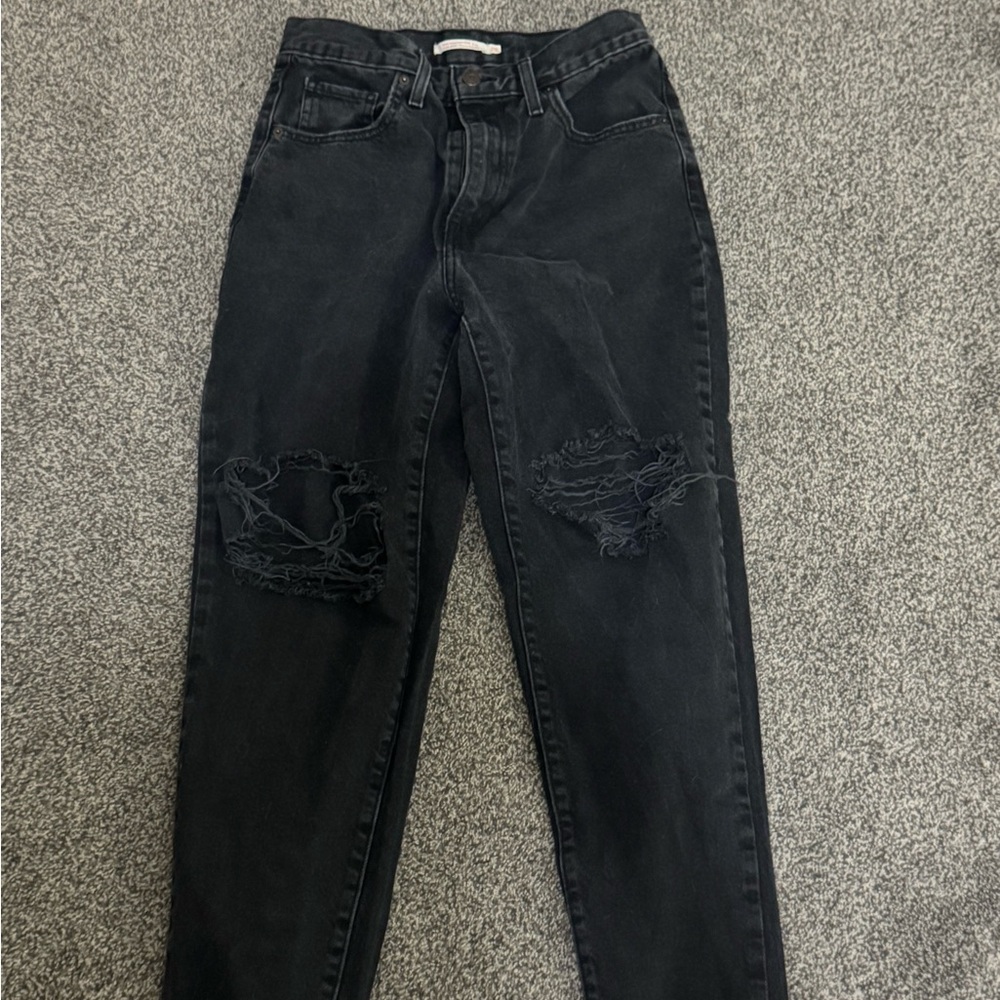 Levi’s Distressed Black Denim Jeans